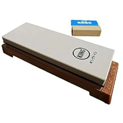 Image of King Japanese Grit 1000/6000 Combination Sharpening Stone KW 65 and #8000 Nagura : Bundle 2 Items