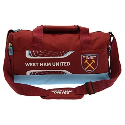 Image of West Ham United FC Flash Duffle Bag (One Size) (Claret Red/Sky Blue)
