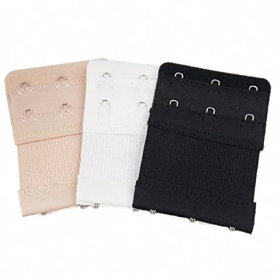 Image of TRIXES 3PC Bra Extender Straps Womens Elastic Extenders for Bras 3 Rows of Hooks on Each Strap Extensions Piece Set in Black, Beige &amp; White to Convert Brassiere Band