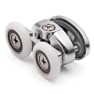 Image of 2 x Double Top Butterfly Shower Door Rollers/Runners/Wheels 25mm Diameter L077 1