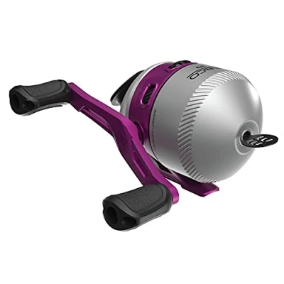 Image of Zebco 33 Spincast Fishing Reel, Size 30 Changeable Right or Left Hand Retrieve, Built in Bite Alert, Durable All Metal Gears, Pre Spooled with 10 Pound Cajun Line, Silver/Pink