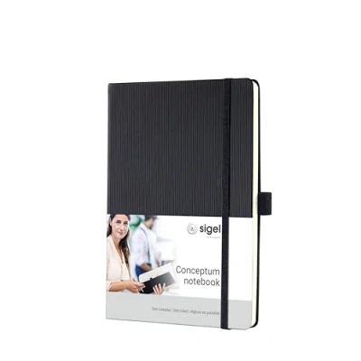Image of SIGEL CO109 Premium Notebook dotted, A5, hardcover, Black Conceptum