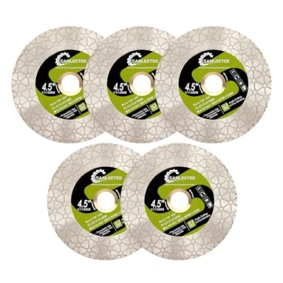 Image of Diamond Tile Saw Blade 5pcs 115mm Cutting Grinding Disc Triangular Design for Porcelain Ceramic Marble Artificial Stone Quartz SANLEETEK
