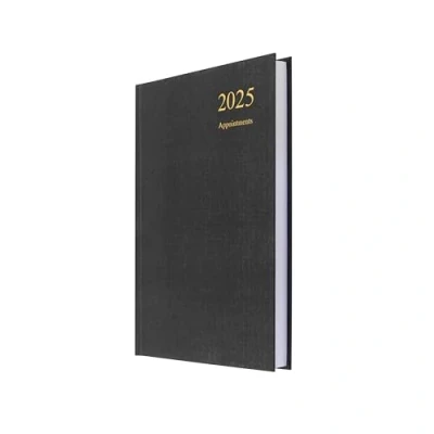 Image of Collins Essential 2025 Eco Friendly Diary A5 Day to a Page with Appointments Business Planner Leathergrain Hardback Cover and Recycled Paper Black E ESSA51A.99 25
