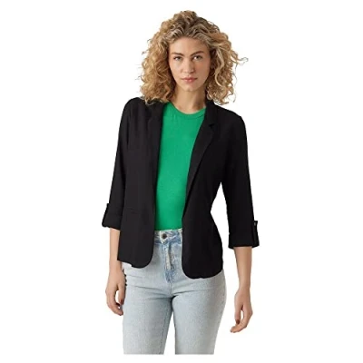 Image of VERO MODA Women&#039;s Vmjesmilo 3/4 Loose Blazer WVN Ga Noos, Black, 6