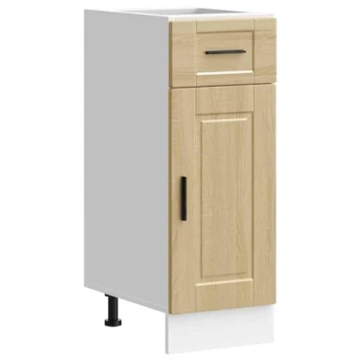 Image of vidaXL Porto Sonoma Oak Engineered Wood Kitchen Base Cabinet Modern Storage Solution with Adjustable Feet, 60x46x81.5 cm