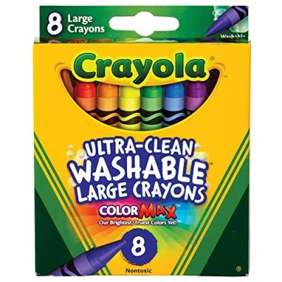 Image of CRAYOLA Ultra Clean Large Washable Crayons, School Supplies, 8 Count