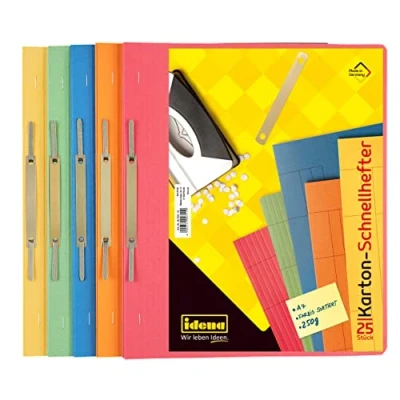 Image of Idena Box File Folder A4 Assorted Pack of 25