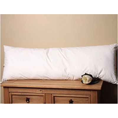 Image of Pair of Bolster 3ft super king size Goose Feather &amp; 40% Down Pillows Free 300 Thread Count Egyptian Cotton Pillow Cases, perfect for a 6ft wide uk bed by Viceroybedding