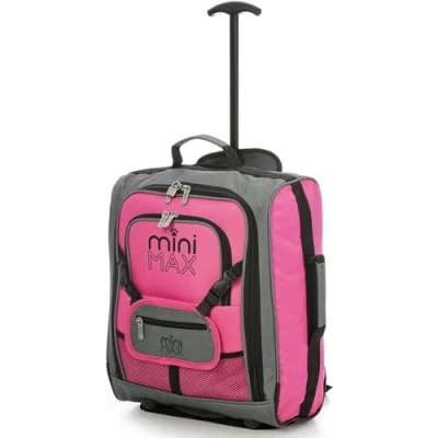 Image of Aerolite MiniMAX 30L EasyJet 45x36x20 Maximum Size Cabin Hand Luggage Under Seat Trolley Backpack Carry On Bag with 2 Year Warranty Pink