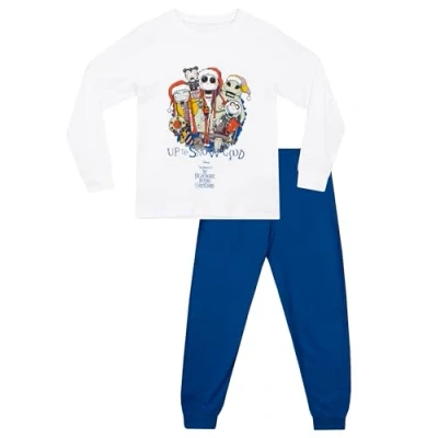 Image of Disney Nightmare Before Christmas Pyjamas Girls Jack Skellington PJs White 10 11 Years