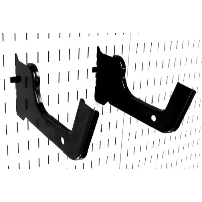 Image of Wall Control Heavy Duty Pegboard Hook Slotted Pair Metal Hooks and Tool Board Black