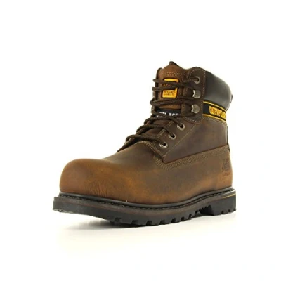 Image of Cat Footwear Men&#039;s Holton Work Boots, Brown Dark Brown, 6 UK