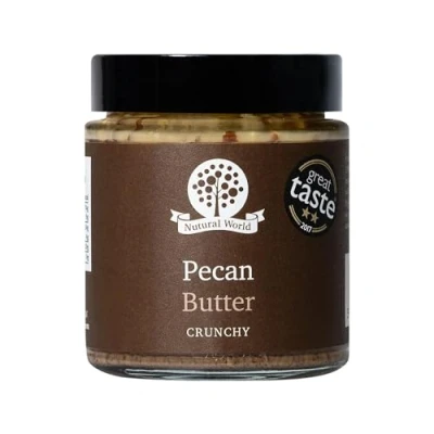 Image of Nutural World Crunchy Pecan Nut Butter (170g) Great Taste Award Winner Pure 100% Single Ingredient