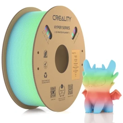 Image of Creality Official Hyper PLA Filament Rainbow 1.75 mm, 3D Printer for High Speed Printing 30 600 mm/s, Dimensional Accuracy +/ 0.03mm,1 KG (2.2 lbs)/Spool (Wild Blossom Long Gradient)