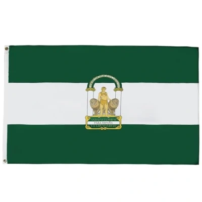 Image of AZ Flag Andalusia 2x3 Ft 100D Polyester Spanish Region Of Andalucia Banner with Two Metal Grommets Fade Resistant Vivid Colors 2&#039; x 3&#039; Feet 90x60 Cm