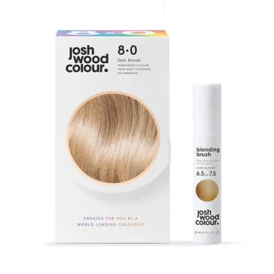Image of Josh Wood Colour Permanent 8.0 &amp; Dark Blonde Blending Brush, Leaves Hair Super Shiny and Hydrated with Full Grey Coverage, Natural looking Vegan