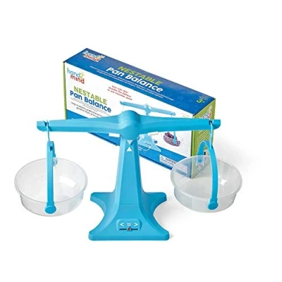 Image of Learning Resources Nestable Pan Balance Clear Double Scale for Liquids and Solids, Easy to Assemble Kids Scale, Space Saving Storage Base, Classroom (1 Base with 2 Pans)