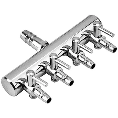 Image of Aquarium Air Flow Splitter Fish Tank Control Valve Stainless Steel Oxygen Distributor Pump Accessories (4 Way)