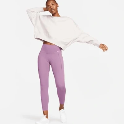 Image of NIKE DQ5897 536 W NK DF UNIVERSA HR 7/8 TGHT Leggings Women&#039;s Violet DUST/Black Size XS