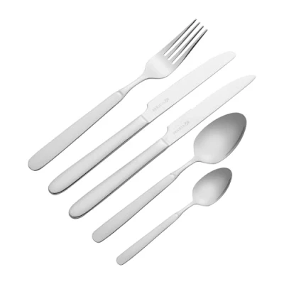 Image of Viners Marple 20 Piece Cutlery Set Stainless Steel, Mirror Polished Finish Includes Steak Knives, Table Forks, Spoons Rust Resistant, Dishwasher Safe Ideal for Home, Party, Restaurant