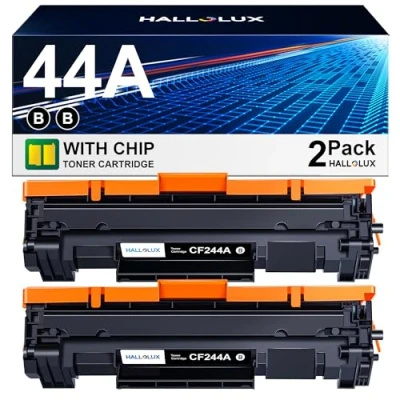 Image of HALLOLUX CF244A 44A Black Toner Cartridges Replacement for HP Compatible with LaserJet Pro M15w M15a MFP M28w M28a Multifunctional printer (Black, 2 Pack)