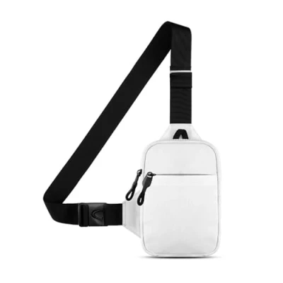 Image of Chest Crossbody Bag, Waterproof Sling Bag with Adjustable Strap for Outdoor Running Hiking Walking Jogging Shopping Climbing Cycling Camping (White S)