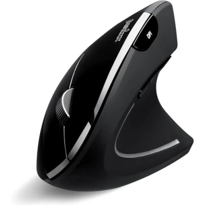 Image of Perixx PERIMICE 813B Bluetooth Vertical Mouse, Wireless 3 in 1 Multi Device Technology, Travelling Carry Bag Size, Right Handed, Black