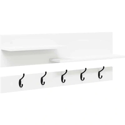 Image of Wall mounted Coat Rack with Shelf Storage White Engineered wood vidaXL