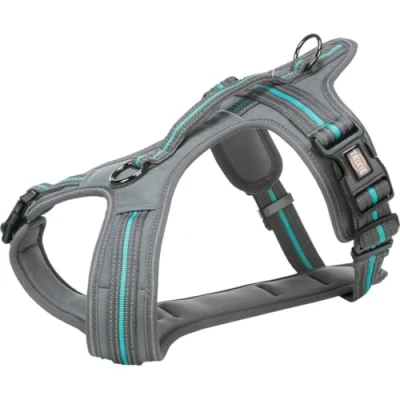 Image of Trixie Fusion Graphite/Ocean Travel Harness, S M: 45 54 cm/20 mm, Nylon