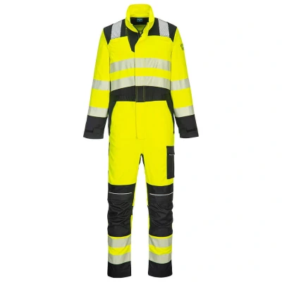 Image of Portwest PW3 FR Hi Vis Coverall Yellow/Black Large