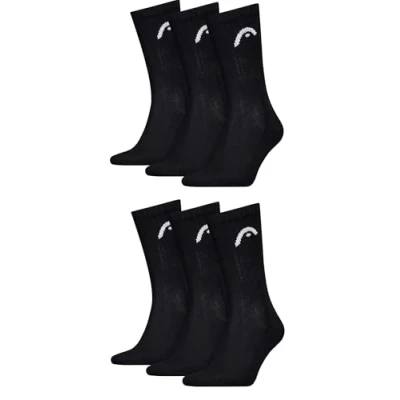 Image of HEAD Men&#039;s Crew Sports Socks Pack of 6, black, 39 42