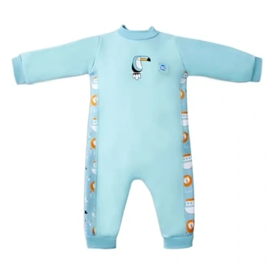Image of Splash About Unisex Kids Warm In One Baby Wetsuit, Noah&#039;s Ark, 6 12 Months EU