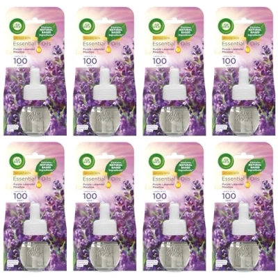 Image of Air Wick Purple Lavender Meadow Plug in Freshener Refill 19ml Pack of 8