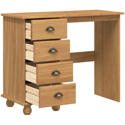 Image of vidaXL Desk &#039;ASKIM&#039;with Drawers 95x40x75 cm Solid Wood Pine