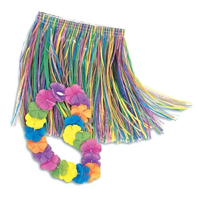 Image of Unique Girls Child Luau Costume Set Multicolor 1, Multicolor, One Size Fits All EU