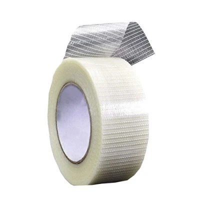 Image of Glass Fibre Tape, Single Sided Strong Sticky Mesh Tape Self Adhesive (0.22mm x 6mm 20m, 1Pcs)