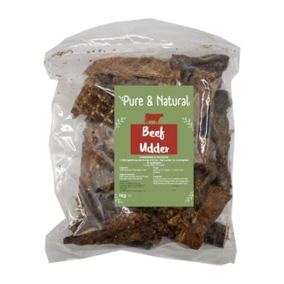 Image of Pure &amp; Natural Beef Udder 15cm Cow 100% Dog Treats, Hypoallergenic, Long Lasting Chews 1kg