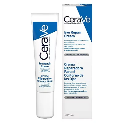 Image of CeraVe Eye Repair Cream with 3 Essential Ceramides and Hyaluronic Acid for Dark Circles &amp; Puffiness 14ml