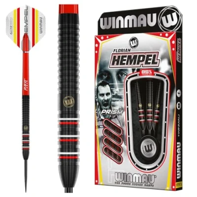 Image of WINMAU Florian Hempel Signature Series 22 Gram Professional Tungsten Darts Set with Flights and Stems (Shafts)