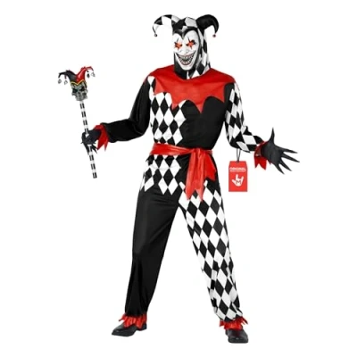 Image of Morph Light Up Mask Jester Costume For Men Court Adult Evil X Large