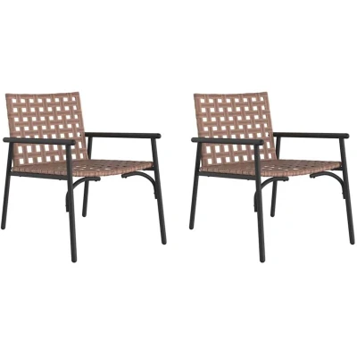 Image of vidaXL Garden Chairs 2 pcs Black 79x56x73,5 cm Poly Rattan