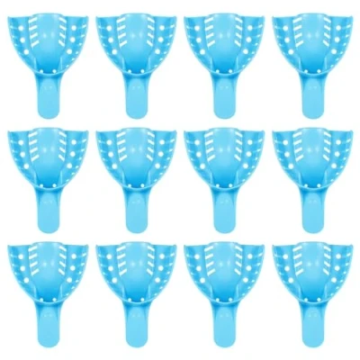Image of ComDent Dental Impression Tray,Bag of 12 Perforated Disposable Trays,1 Large Upper