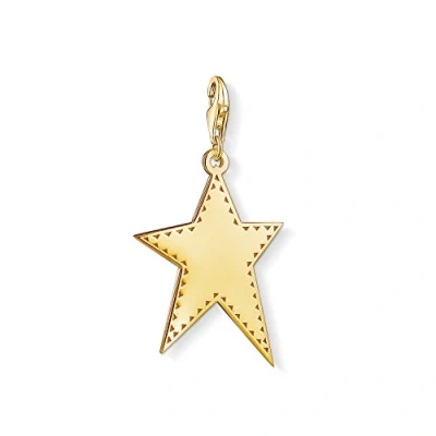 Image of Thomas Sabo Women Charm Pendant Golden Star Club 925 Sterling Silver Y0040 413 39
