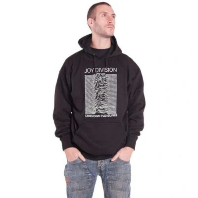 Image of Joy Division Hoodie Unknown Pleasures Band Logo Official Mens Black Pullover XL