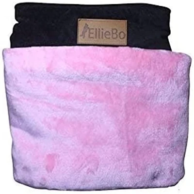 Image of Ellie Bo Medium Dog Bed Cover for 30 inch Cage/Crate Brown Corduroy/Pink FauxFur