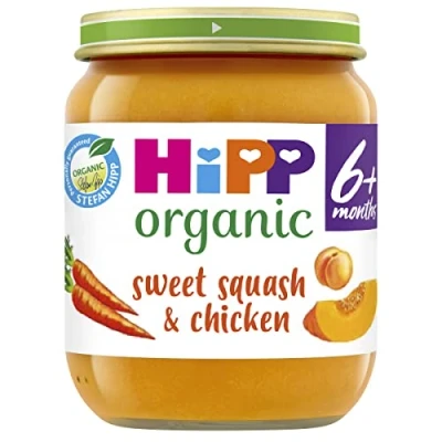 Image of Hipp Organic Baby Food Jar Sweet Squash &amp; Chicken 125g