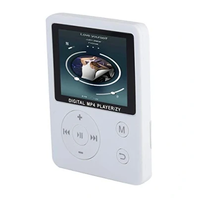 Image of ASHATA MP3 Player / MP4 Player, Portable Music HiFi Support TF Card up to 32GB,Slim Classic Digital 1.8 Inch Screen USB Port(White)