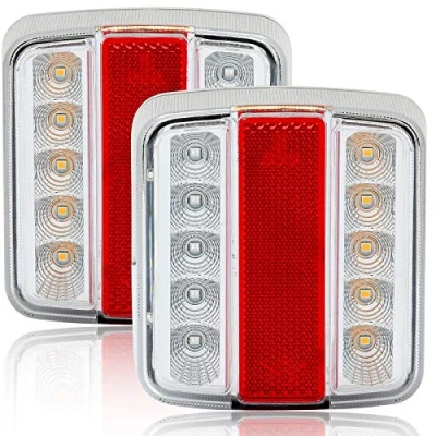 Image of AGRISHOP 12V Led Rear Trailer Lights 4Function W/Reflector,Led Tail Lights,Led for Trailer,2Pcs Lights,Waterproof RV Caravan Tractor Van Lorry E mark
