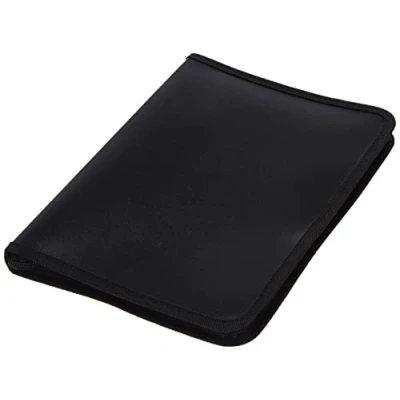 Image of eco A5 50% Recycled 30 Pocket Black Zipped Presentation Display Book, File Folder, Artwork Portfolio with Plastic Sleeves, eco089